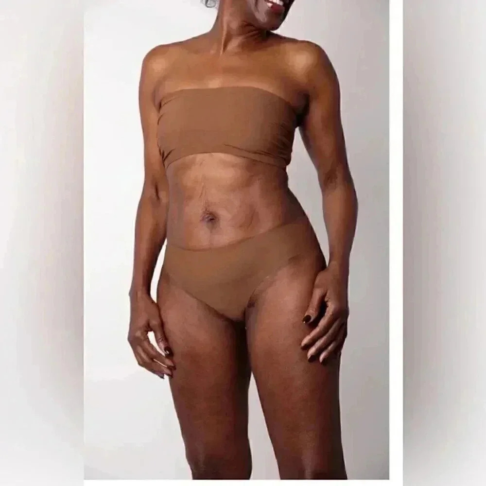 NWT lot of 2 Nubian skin classic high waist stretch cinnamon panty underwear S